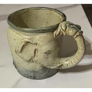 Elephant Mug Coffee Cup Stoneware Vtg